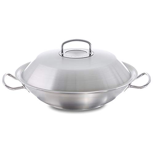 Fissler Original-Profi Collection / Edelstahl-Wok (Ø 30 cm) große Wok-Pfanne unbeschichtet, Asiapfanne mit Metall-Deckel, alle Herdarten - auch Induktion von Fissler