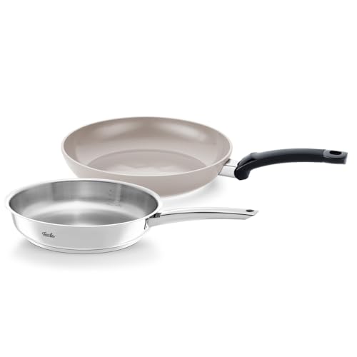 Fissler Pfannen-Set, 2-teilig / Ceratal Classic beschichtete Keramik-Pfanne (Ø 28 cm) & Pure Collection unbeschichtete Edelstahl-Pfanne (Ø 24 cm), Made in Germany - Induktions-geeignet von Fissler