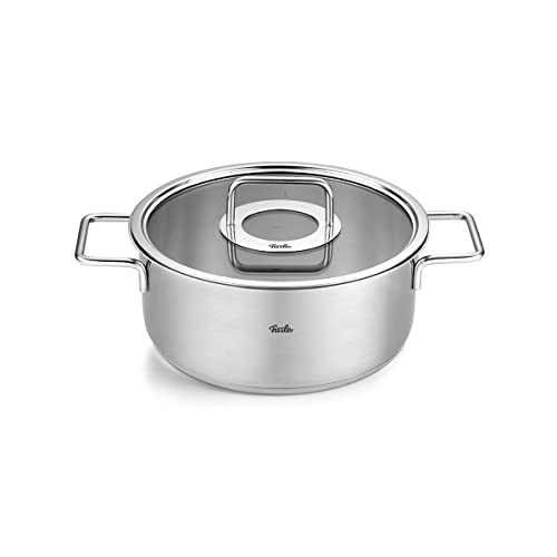 Fissler Pure Collection / Edelstahl-Bratentopf (Ø 24 cm, 3,9L) Töpfe inkl. Glas-Deckel, Innen-Skalierung – Induktion von Fissler