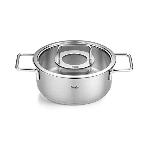 Fissler Pure Collection / Edelstahl-Bratentopf (Ø 20 cm, 2,4L) Töpfe inkl. Glas-Deckel, Innen-Skalierung – Induktion von Fissler