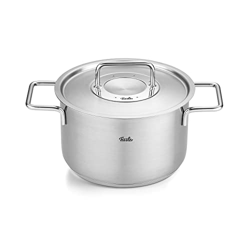 Fissler Pure Collection/Edelstahl-Kochtopf (Ø 20 cm, 3,6L) Töpfe inkl. Metall-Deckel, Innen-Skalierung – Induktion von Fissler