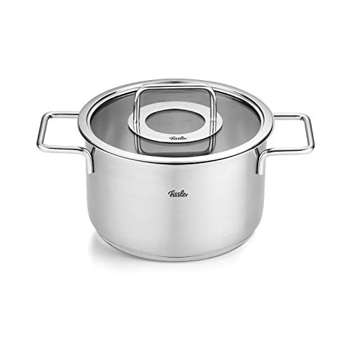 Fissler Pure Collection / Edelstahl-Kochtopf (Ø 20 cm, 3,6L) Töpfe inkl. Glas-Deckel, Innen-Skalierung – Induktion, Silber von Fissler