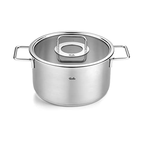 Fissler Pure Collection / Edelstahl-Kochtopf (Ø 24 cm, 5,7L) Töpfe inkl. Glas-Deckel, Innen-Skalierung – Induktion von Fissler