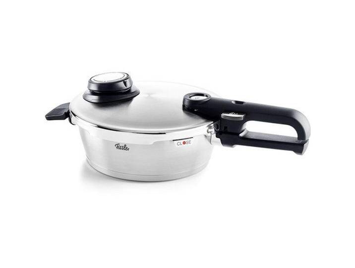 Fissler SCHNELLKOCHTOPF Vitavit Premium, Edelstahl, Metall, 2,5 L, farblich gekennzeichnete Kochstufenanzeige, Druckregelventil, Gegengriff,mit von Fissler