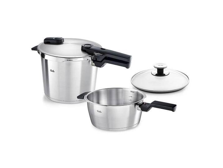 Fissler SCHNELLKOCHTOPFSET Vitaquick® Premium, Edelstahl, Metall, 2-teilig, Made in Germany, Sicherheitsventil, Sicherheitsdichtung, von Fissler
