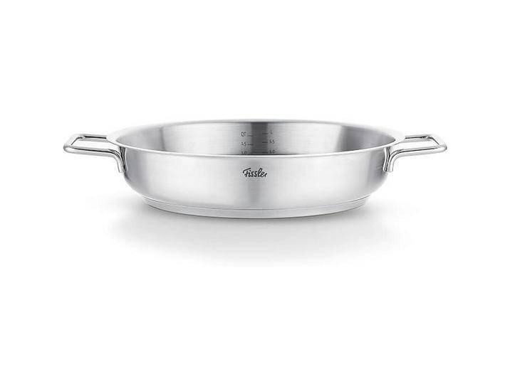 Fissler SERVIERPFANNE Pure, Silber, Metall, Made in Germany, backofengeeignet, breiter Schüttrand, Kochen, Pfannen, Servierpfannen von Fissler