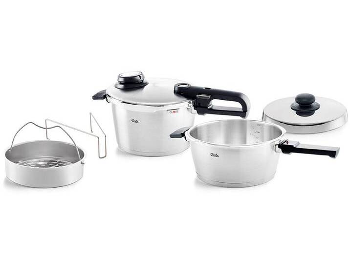 Fissler Schnellkochtopf Vitavit® Premium, Edelstahl 18/10 (Set, 2-tlg., Schnellkochtopf 3,5 l + 4,5 l + Zusatzdeckel) von Fissler