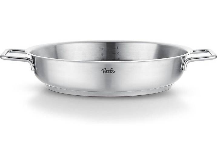 Fissler Servierpfanne Pure Collection Servierpfanne, Edelstahl 18/10 (1-tlg), Backofengeeignet bis 230°C, Schüttrand, Made in Germany, silberfarben von Fissler
