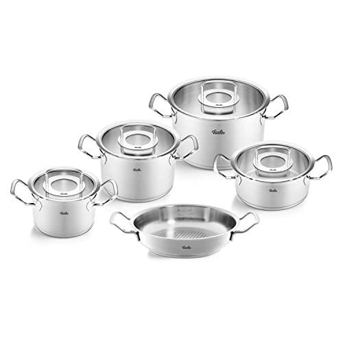 Fissler Topf-Set Original-Profi Collection®, Edelstahl 18/10 (Set, 5-tlg., Kochtopf 16/20/24 + Bratentopf 20cm + Servierpfanne 24cm), Made in Germany von Fissler