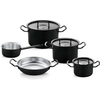 Fissler Topf-Set "Original-Profi Collection ShadowLine" Edelstahl 18/10 Set, 3 Kochtöpfe mit Metalldeckel, 1 Servierpfanne, 1 Stielkasserolle, 8 Stk. tlg. Auf 1.800 Stück limitiert, Echtheitszertifikat, Made in Germany von Fissler