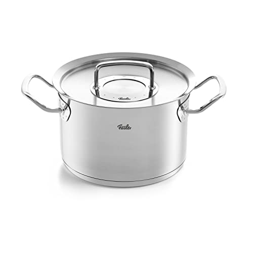 Fissler Original-Profi Collection / Edelstahl-Kochtopf (Ø 20 cm, 3,9L) Töpfe inkl. Metall-Deckel, Innen-Skalierung – Induktion, Silber von Fissler