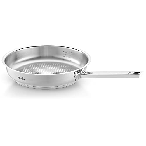 Fissler Original-Profi Collection / Edelstahl-Pfanne (Ø 24 cm) Stielpfanne mit Innen-Skala, novogrill Bratfläche - Induktion - Silber von Fissler