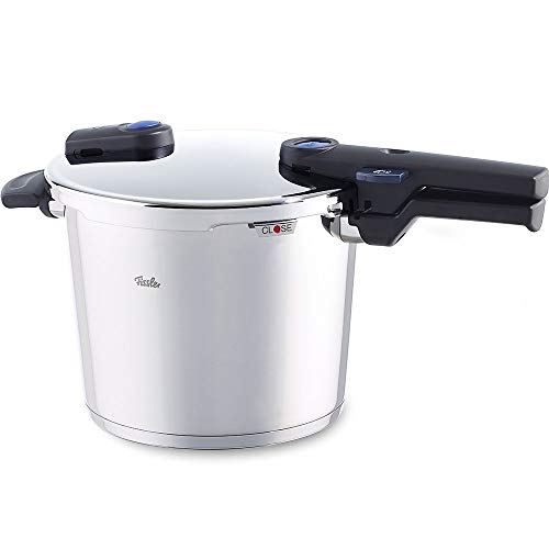 Fissler Vitaquick / Induktions-Schnellkochtopf Edelstahl-Dampfkochtopf, 2 Garstufen, stapelbar, Silber, 6 Liter von Fissler