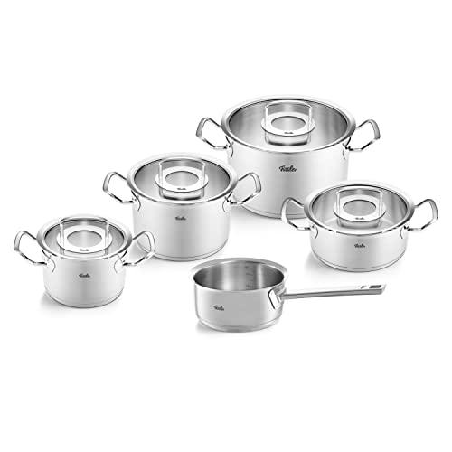 Fissler Original-Profi Collection/Edelstahl-Kochtopfset, 5-teilig, Töpfe mit Glas-Deckel (3 Kochtöpfe,1 Bratentopf 1 Stielkasserolle-deckellos) - Induktion von Fissler