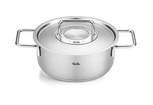 Fissler Pure Collection/Edelstahl-Bratentopf (Ø 20 cm, 2,4L) Töpfe inkl. Glas-Deckel, Innen-Skalierung – Induktion, Silber von Fissler
