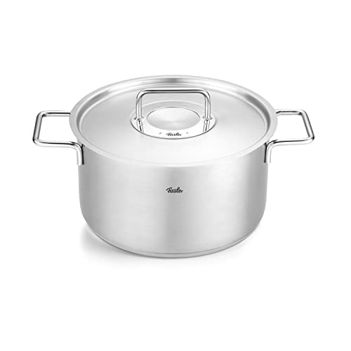 Fissler Pure Collection / Edelstahl-Kochtopf (Ø 24 cm, 5,7L) Töpfe inkl. Metall-Deckel, Innen-Skalierung – Induktion von Fissler