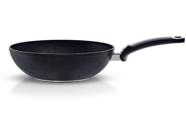 Wok FISSLER Adamant , schwarz, H:12,5cm L:46cm Ø:26cm, Pfannen, kratzfest, Made in Germany von Fissler