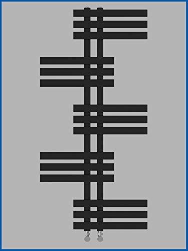 Designbadheizkörper ELFIE Schwarz Anthrazit 1600 x 600 mm. Handtuchtrockner Handtuchwärmer von FistConcept