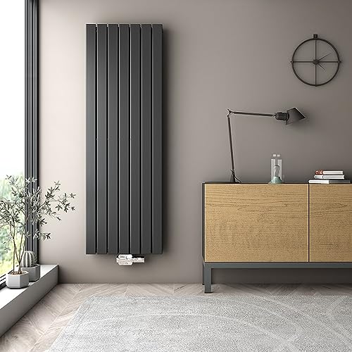 FistConcept Paneel Flach Heizkörper Badheizkörper AROG Vertikal Double (doppellagig) (Breite: 455 mm. Höhe: 1200 mm., Grau Anthrazit [RAL 7016]) von FistConcept