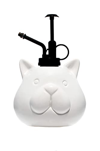 Fisura - Pflanzensprüher in Form einer weißen Katze. 500 ml Sprühflasche. Keramischer Pflanzen-Nebel mit Kunststoffdüse. 19 cm x 12 cm. von FISURA
