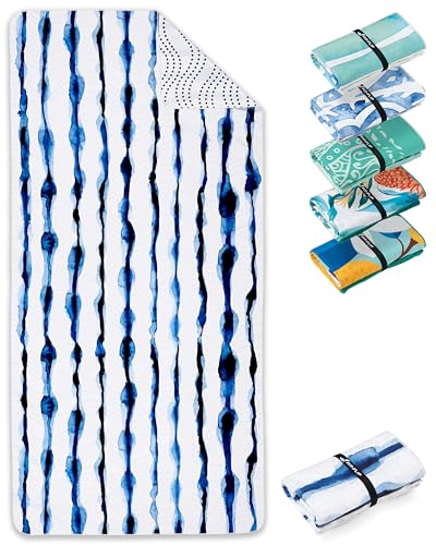 Fit-Flip Strandtuch XXL - Mikrofaser Badetuch - Strandtücher leicht und schnelltrocknend - 100% recyceltes Mikrofaser Handtuch - Strandhandtuch zum Baden (Batik Stripes 160x90cm) von Fit-Flip