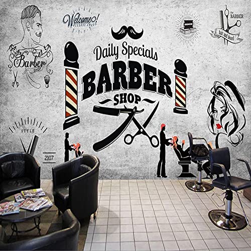 FitNshape Benutzerdefinierte Tapete 3D Vintage Friseur Barbershop Hintergrund Foto Tapete Poster Schlafzimmer Wand Home Dekoration Wandbild *250 cm x 175 cm von FitNshape