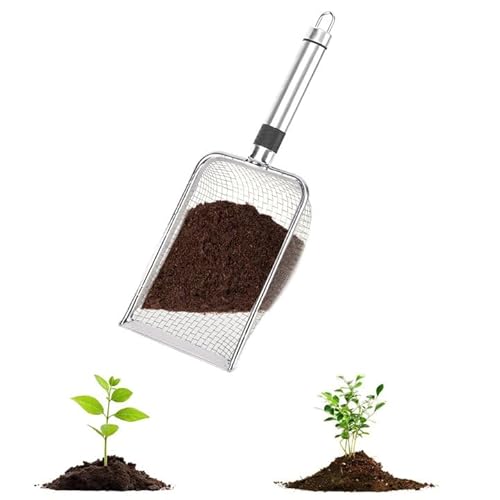 FitRepa Gartensieb aus Edelstahl Kompostsieb mit Griff, Erdsieb Sandsieb, für Erde, Steine, Kompost, Unkraut, Sand, Schotter und Saatgut (3.8mm Mesh) von FitRepa