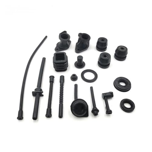 1 Satz Verteiler-Öldichtung, Gummidämpfer, Heizöl-Auslassrohr, Griffkappe, Buchse, Balance-Unterstützungsteile, passend for G2500 25ccm Kettensäge von Fitaulip