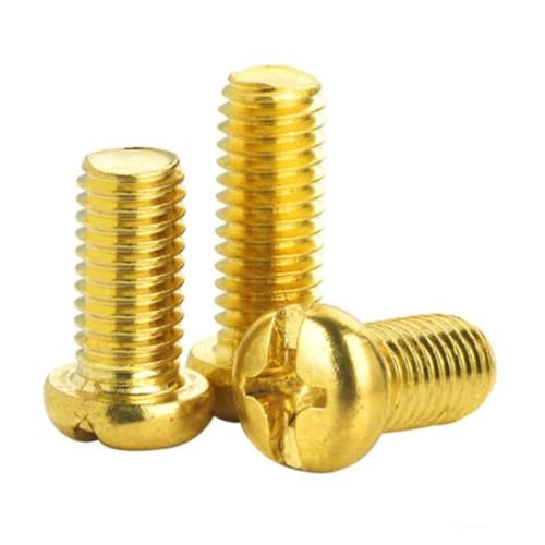 10/20/50 Stück M2 M2.5 M3 M4 M5 M6 Maschinenschrauben aus Messing mit rundem Flachkopf(10mm,M3 50pcs) von Fitaulip