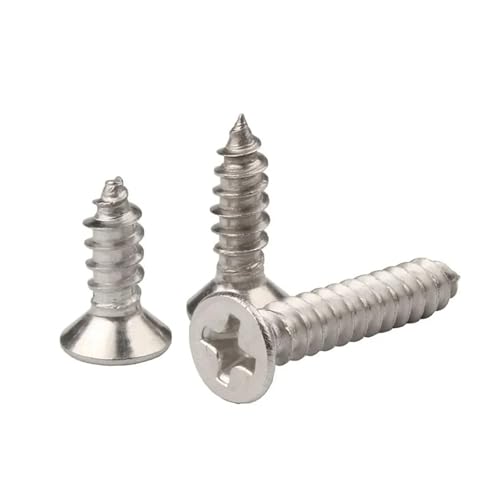 10/20/50 Stück Senkkopf-Blechschrauben M2 M2.2 M2.6 M3 M3.5 M4 M5 M6 304 Edelstahl Kreuzschlitz Flache Holzschraube(25mm,M3.5 X 50pcs) von Fitaulip