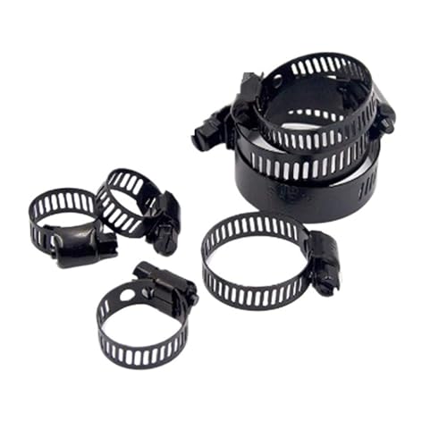 10 stücke Edelstahl Einstellbare 6-38mm Bereich Schneckengetriebe Schwarz Schlauch Klemmen for Holzbearbeitung Frühling Clamp(16-25mm) von Fitaulip