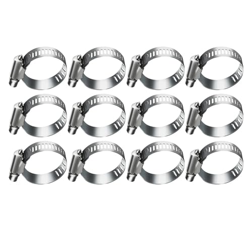 12/15/30 stücke Schlauch Klemmen Edelstahl Einstellbare Schneckengetriebe Werkzeug for Wasser Rohr Sanitär Kraftstoff Linie Ladeluftkühler(27-51mm-12pcs) von Fitaulip