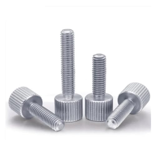 2/5/10 Stück M2 M2.5 M3 M4 M5 M6 M8 Rändelschrauben Aus Edelstahl 304, Glatt, Metrisch, Rändelkopf, Manuelle Einstellschrauben(8mm,M6(5Pcs)) von Fitaulip