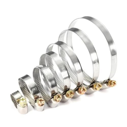 20 stücke Rohr Klemmen Edelstahl Hoop Schlauch Clips Kraftstoff Worm Drive Langlebig Verstellbare Klemme(20Pcs 8-12mm) von Fitaulip