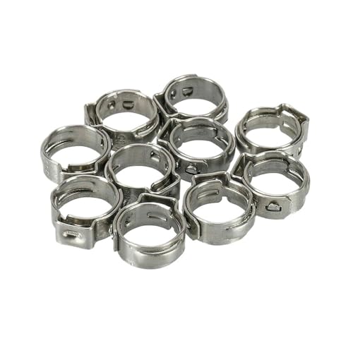 25 stücke Schlauch Klemmen Einzigen Ohr Stufenlose 5,3-16,6mm 304 Edelstahl Cinch Klemm Ringe for Abdichtung Arten(12.3-14.8mm) von Fitaulip