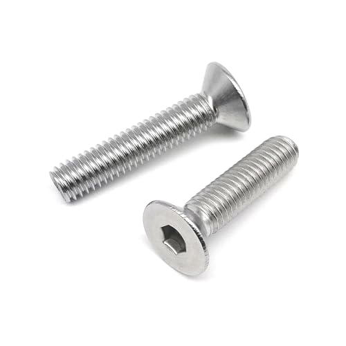 5/10/50 Stück M1.6 M2 M2.5 M3 M4 M5 M6 M8 Edelstahl Sechskant Innensechskant Flache Senkschraube(10mm,M3 (50pcs)) von Fitaulip