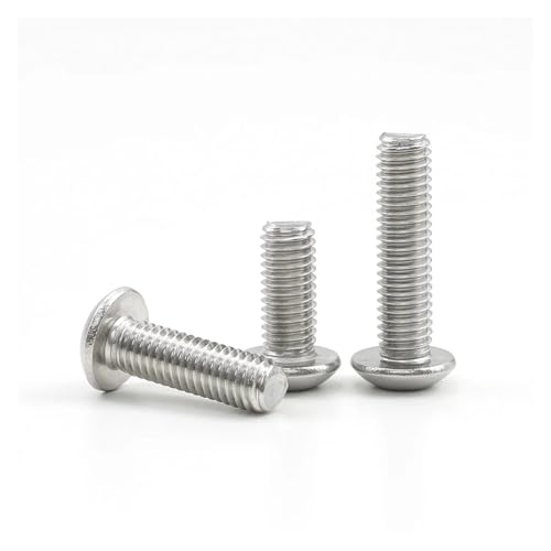 5/10 /50 Stück Innensechskant-Knopfkopfschraube, Bolzen Aus Edelstahl, M1.6 M2 M2.5 M3 M4 M5 M6 M8, Sechskant-Rundkopfschraube(10mm,M2 50pcs) von Fitaulip