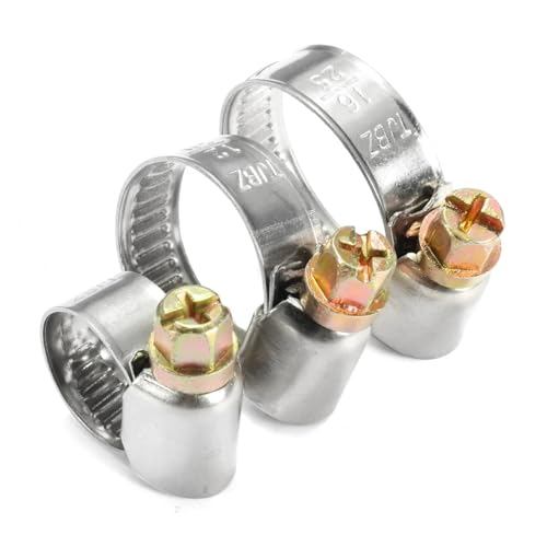 5/10 stücke Rohr Klemmen Edelstahl Schlauch Clips Auto Kraftstoff Schlauch Rohr Klemmen(5pcs 16-25mm) von Fitaulip