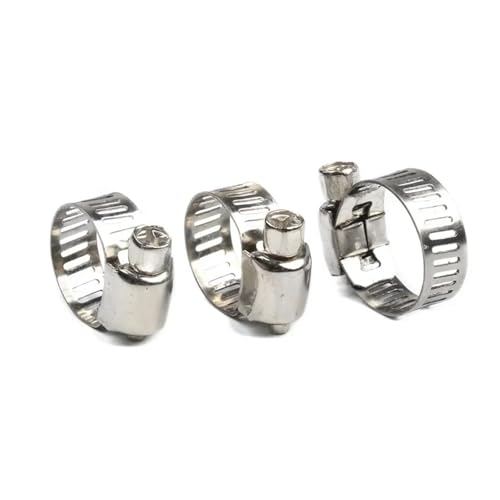 5/10 stücke Rohr Klemmen Edelstahl Schlauch Clips Kraftstoff Worm Drive Langlebig Anti-oxidation 8-32mm(16-25mm 10PCS) von Fitaulip