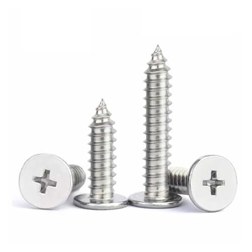 5/50 Stück M2 M2.3 M2.6 M3 M3.5 M4 M5 M6 CA304 Edelstahl Kreuz Ultradünne Flache Waferkopf Selbstschneidende Holzschraube(18mm,50pcs M3) von Fitaulip