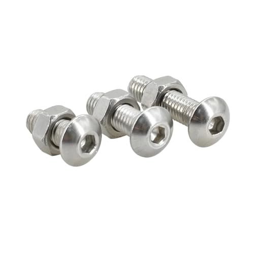 5–50 Stück M4 M5 M6 Innensechskantschrauben-Muttern-Set 304 Edelstahl Sechskantschrauben Mit Metrischem Gewinde Maschinenschrauben Schrauben Muttern Kits(14mm (15Pcs),M5) von Fitaulip