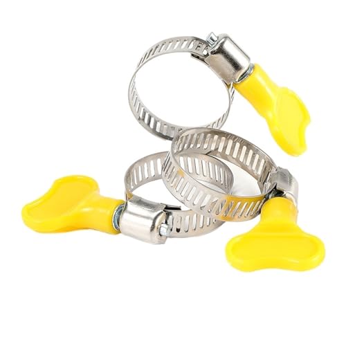 5 stücke 8-44mm Einstellbare Gelb Kunststoff Griff Hand Twist Schlauch Klemmen Wurm Fahren edelstahl Rohr Clips for(5pcs 8-12mm) von Fitaulip
