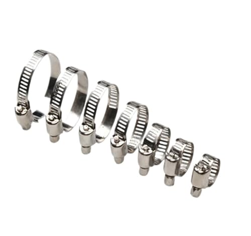 60PCS 8-38mm Einstellbare Schlauch Klemmen Wurm Getriebe Stai Edelstahl Schraube Band Auto Kraftstoff von Fitaulip