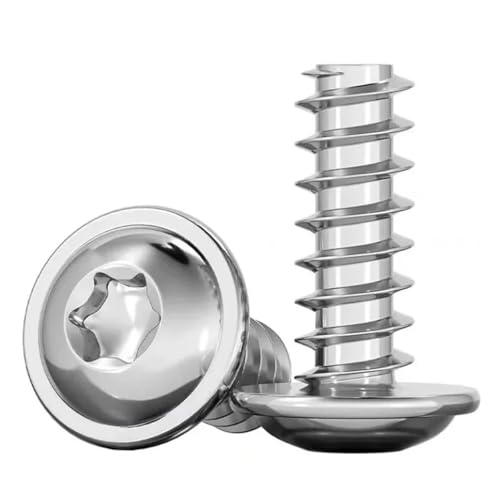 Fitaulip 10–50 Stück 304 Edelstahl-Flachkopf Plus-Blossom Torx mit Kissen Selbstschneidende Schraube Diebstahlsicherung Telefon Computer M2-M5(18mm,M5 (10Pcs)) von Fitaulip