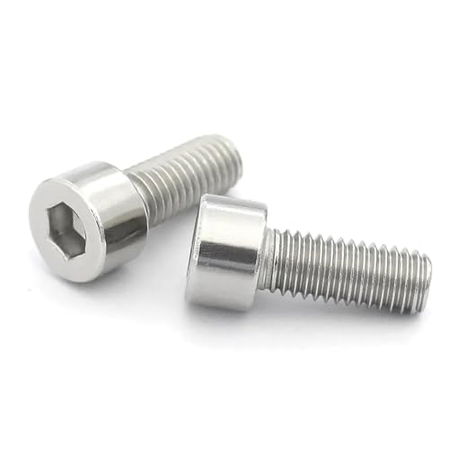 Fitaulip 5–50 Stück 316 A4–70 Edelstahl M2 M2.5 M3 M4 M5 M6 M8 Sechskant-Innensechskantschraube mit glattem Kopf, L 4–18 mm(12mm,50pcs M2) von Fitaulip