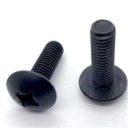 Fitaulip 5–50 Stück M2 M2.5 M3 M4 M5 M6 Schwarz 304 A2-70 Edelstahl Kreuz Große Rundkopfschraube Bolzen(6mm,50pcs M2.5) von Fitaulip