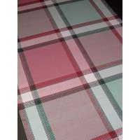 Handgewebter Karierte Wollteppich, Handgewebter Teppichläufer in Rot Und Grün - Sale von FitchStudioWeavers