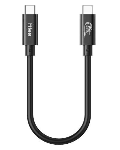 Fitee 80Gbps Thunderbolt 4/5 Kabel Kurz Kompatibel, 30CM USB4 Datenkabel, 120Gbps Video Bandbreite, Dual 8K/6K@60Hz, 4K@480Hz, 240W PD3.1 für MacBook M4 Pro, Mac Mini M4 Pro, PSSD, Docks, eGPU Fitee 80Gbps Thunderbolt 4/5 Kabel Kurz Kompatibel, 30CM USB4 Datenkabel, 120Gbps Video Bandbreite, Dual 8K/6K@60Hz, 4K@480Hz, 240W PD3.1 für MacBook M4 Pro, Mac Mini M4 Pro, PSSD, Docks, eGPU von Fitee