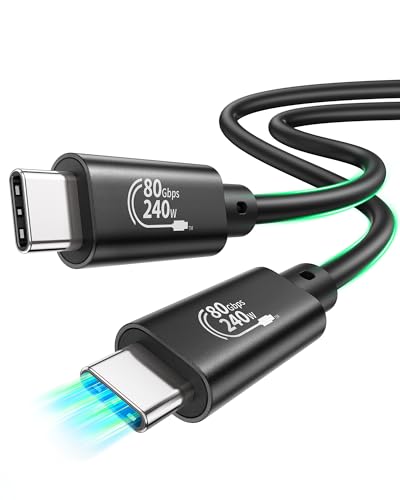 Fitee Thunderbolt 5 Kabel Kompatibel, 80Gbps USB4 Datenkabel, 120Gbps Video Bandbreite, Dual 8K/6K@60Hz, 4K@480Hz, 240W PD3.1 für MacBook M4 Pro, Mac Mini M4 Pro, PSSD, Docks, eGPU - 1.5M Fitee Thunderbolt 5 Kabel Kompatibel, 80Gbps USB4 Datenkabel, 120Gbps Video Bandbreite, Dual 8K/6K@60Hz, 4K@480Hz, 240W PD3.1 für MacBook M4 Pro, Mac Mini M4 Pro, PSSD, Docks, eGPU - 1.5M von Fitee