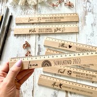 Einschulung Lineal Mit Name + Text Motiv Personalisiert - Geschenk Zur Schule, Schullineal Graviert von Fitgemixt